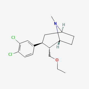 2D molecular structure of Tesofensine, CAS 195875-84-4, C17H23Cl2NO.