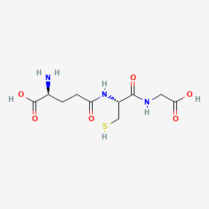 2D molecular structure of Glutathione, CAS 70-18-8, C10H17N3O6S.