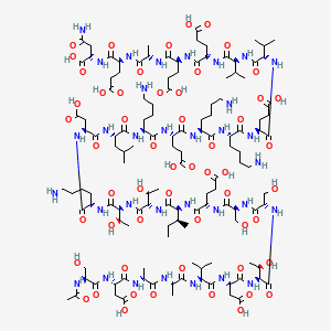 2D molecular structure of Thymosin Alpha-1, CAS 62304-98-7, C129H215N33O55.