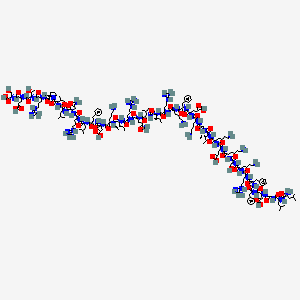 2D molecular structure of LL-37, CAS 154947-66-7, C205H340N60O53.