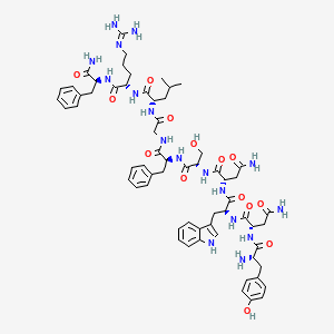 2D molecular structure of Kisspeptin-10, CAS 374675-21-5, C63H83N17O14.