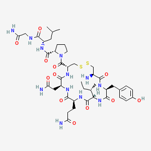 2D molecular structure of Oxytocin, CAS 50-56-6, C43H66N12O12S2.