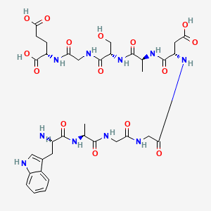 2D molecular structure of DSIP, CAS 62568-57-4, C35H48N10O15.