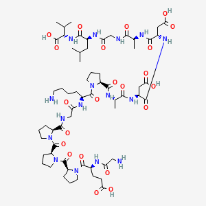 2D molecular structure of BPC-157, CAS 137525-51-0, C62H98N16O22.